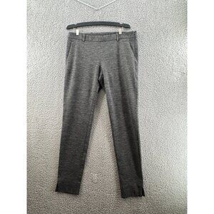 Theory Slim Fit Trousers With Side Zipper & Slit Hem Gray Size 10